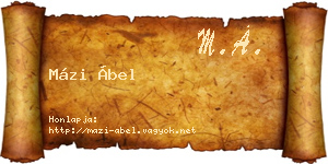 Mázi Ábel névjegykártya